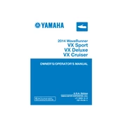 Yamaha VX Sport, VX Deluxe, VX Cruiser Waverunner 2014 manual cover