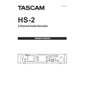 Tascam HS-2 manual cover