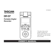 Tascam DR-07 manual cover