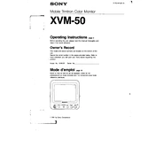 Sony XVM-50 manual cover