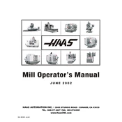 Haas VF Series Mill Supplement manual cover