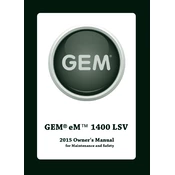 Polaris GEM eM 1400 LSV manual cover