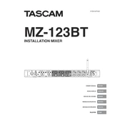 Tascam MZ-123BT manual cover