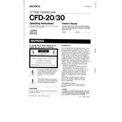 Sony CFD-20 manual cover