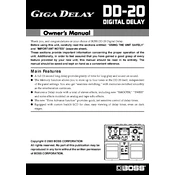 Boss Giga Delay DD-20 manual cover