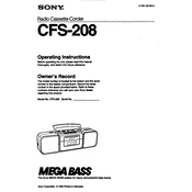 Sony CFS-208 manual cover