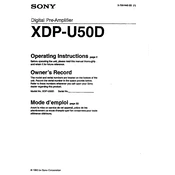 Sony XDP-U50D manual cover