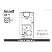 Tascam GT-R1 manual cover