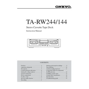 Onkyo TA RW244, TA RW144 manual cover