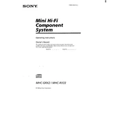 Sony MHC-GRX2 manual cover