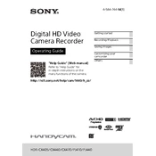 Sony HDR-CX405 manual cover