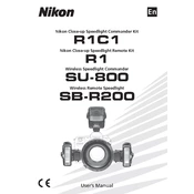 Nikon R1C1, R1, SU 800, SB R200 manual cover