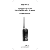 Whistler WS1010 VHF Air UHF Handheld Radio Scanner manual cover