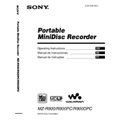 Sony MZ-E900 manual cover