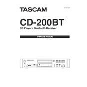 Tascam CD-200BT manual cover