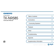 Onkyo TX NR585 manual cover