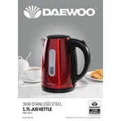 Daewoo Kensington 1.7L Kettle 3KW Stainless Steel SDA1685 Kettle manual cover