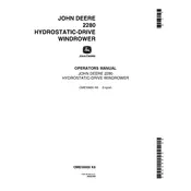 John Deere 2280 Windrower manual cover