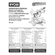 Ryobi TS1144 Saw manual cover