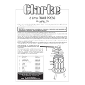 Clarke 3500310 FP6 6 Litre Fruit Press manual cover