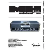 Fender Metal Head 500 2282000000 120V 60Hz US Amplifier manual cover