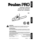 Poulan Pro PP295 Chainsaw manual cover