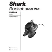 Shark Rocket HV294Q Vacuum manual cover