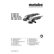 Metabo W 1000-125 Grinder manual cover