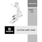 Horizon Fitness EX76 2008 Elliptical manual cover