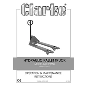 Clarke 7630171 PT550 Hydraulic Pallet Truck manual cover