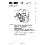 Kohler SH255 Engine manual cover