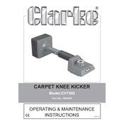 Clarke 1801403 CHT403 Carpet Knee Kicker manual cover