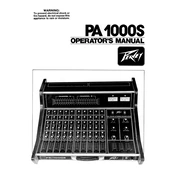 Peavey PA 1000S Mixer manual cover