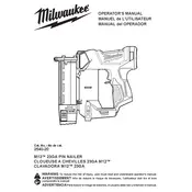 Milwaukee M12 23GA 2540-20 Nailer manual cover