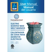 Huntington Home Electric Scented Wax Melt Warmer Damask manual cover