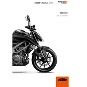 KTM Duke 390 2023 Motorcycle manual cover