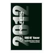 Polaris 600 IQ Racer 2012 manual cover