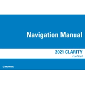 Honda Clarity Fuel Cel 2021 manual cover