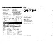 Sony CFS-W305 manual cover