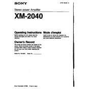 Sony XM-2040 manual cover