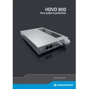 Sennheiser HDVV 800 manual cover