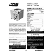 Lennox HPXA15 manual cover