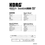 KORG 880DA SoundLink DRS manual cover