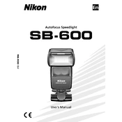 Nikon SB 600 manual cover