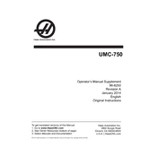 Haas UMC-750 Mill Supplement manual cover