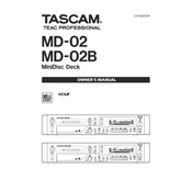 Tascam MD-02B manual cover