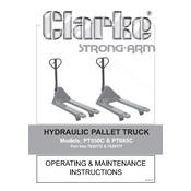 Clarke 7630172 PT550C Hydraulic Pallet Truck Maintenace manual cover