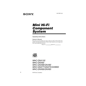 Sony MHC-GNX60 manual cover