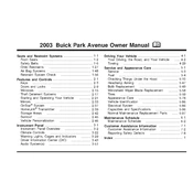 Buick Park Avenue 2003 manual cover