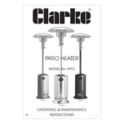 Clarke 6919100 PHT3 Black Patio Heater manual cover